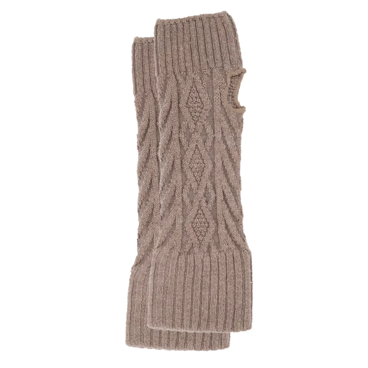 Cashmere silk textured glovette in Gigi, soft fingerless glove with chunky knit texture.